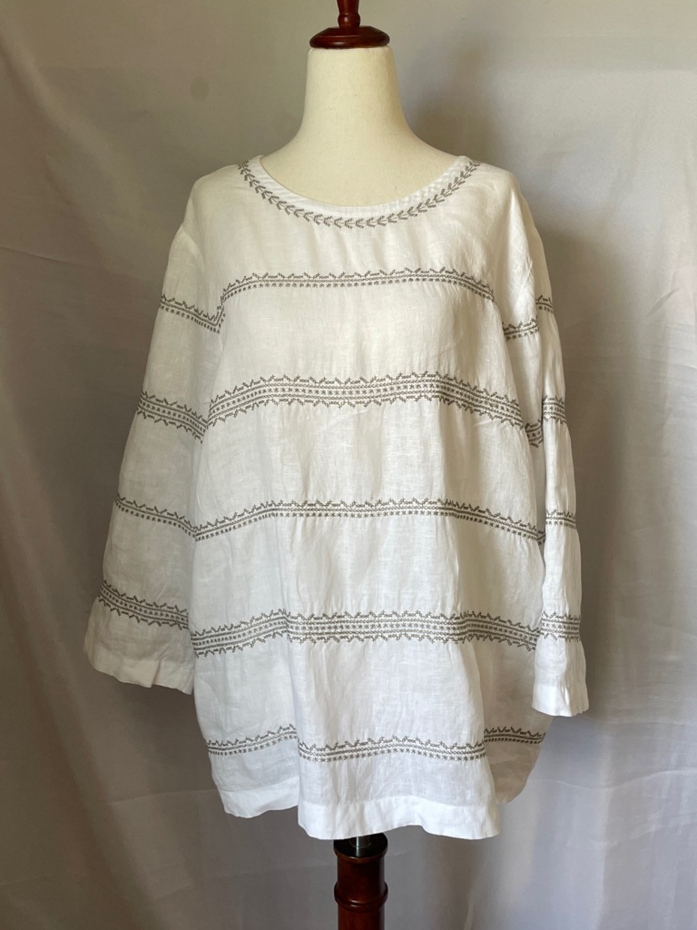 J Jill white linen blouse, size L